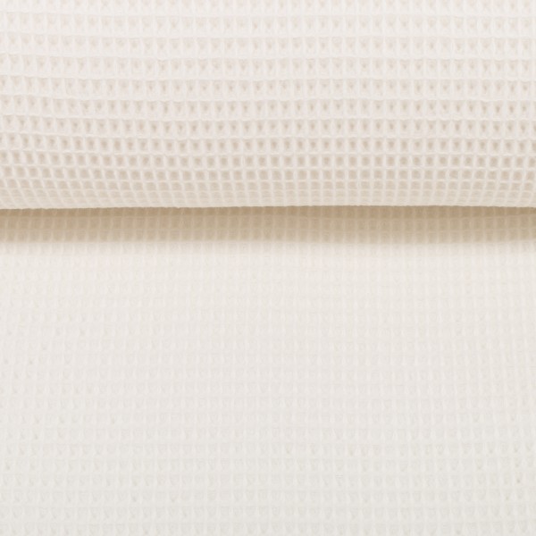 Waffelpique, Nelson, Uni, Naturweiß, Meterware