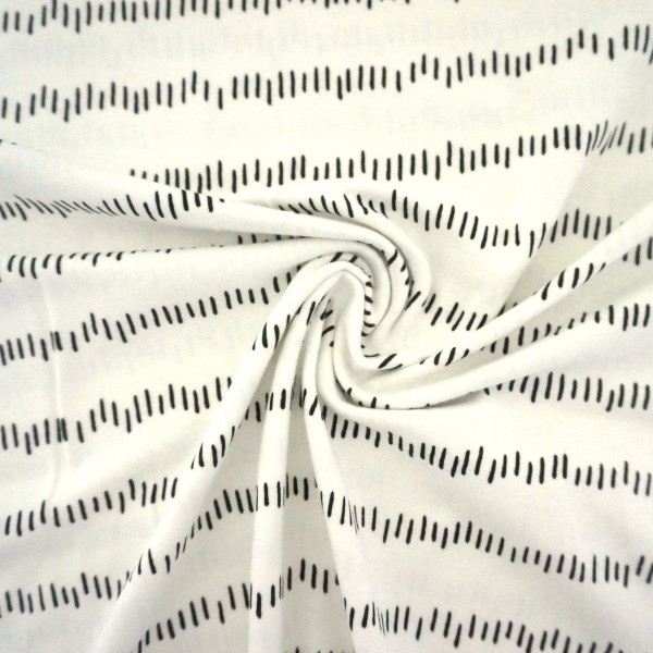 Jersey, unregelmäßige Striche, Ecru, Meterware