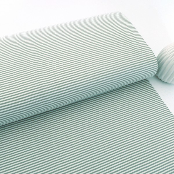 Ringeljersey 3mm, Mint/Weiß, Meterware