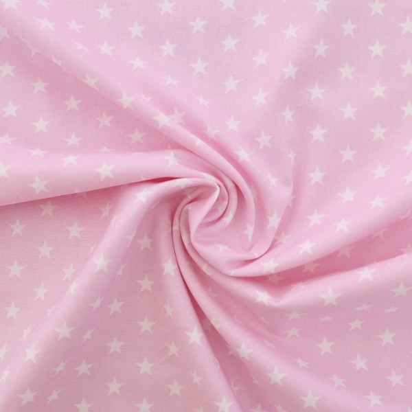 Baumwollstoff, Carrie, Sterne, 7 mm, Hellrosé
