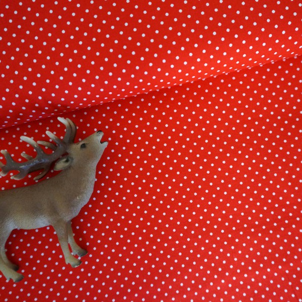 Baumwollstoff, kleine Punkte, 2mm, Judith, Rot