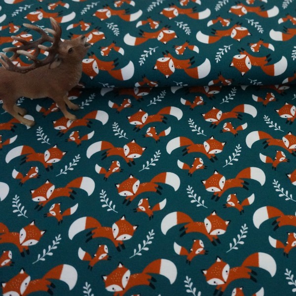 Jersey, Theo, Füchse, Petrol, Meterware