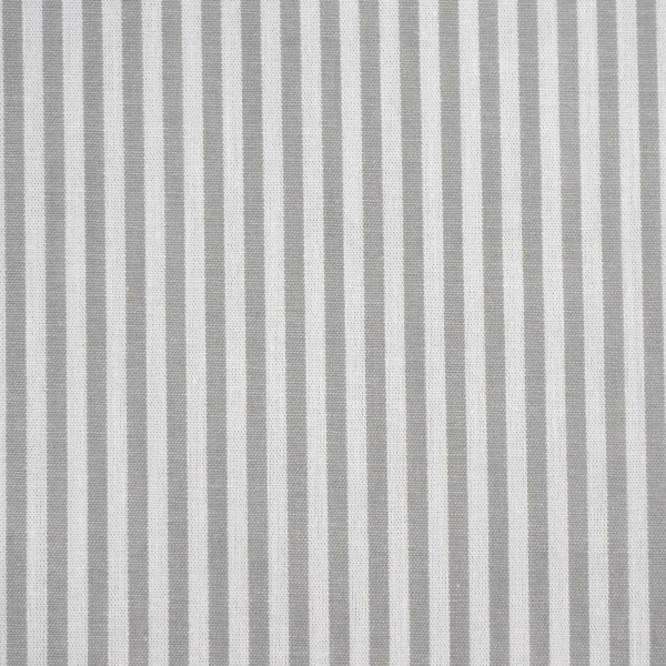 Baumwollstoff, Caravelle, Streifen, 3 mm, Hellgrau, Meterware