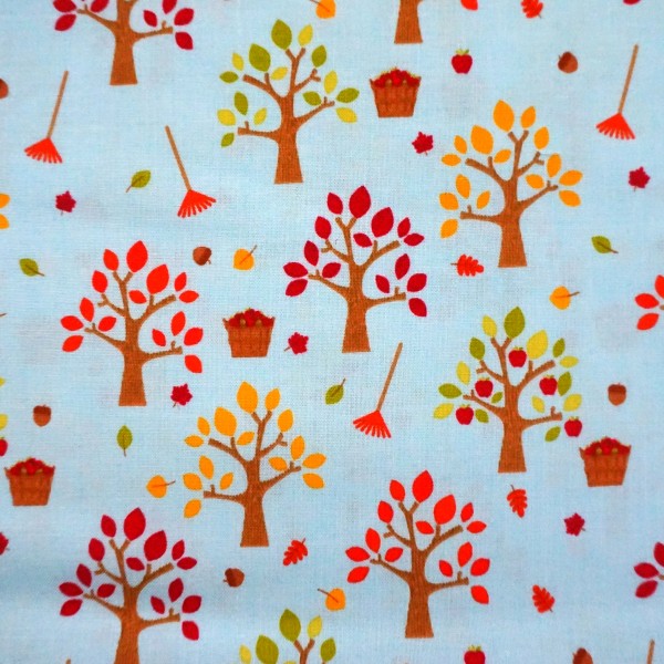 Baumwollstoff, Patchwork, Riley Blake, Happy Harvest, Aqua, Bunt, Meterware