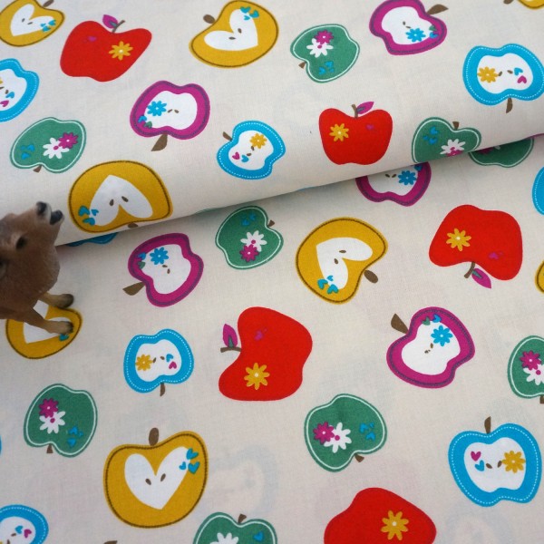 Dekostoff, Baumwolle, Äpfel, Wendelin, Meterware