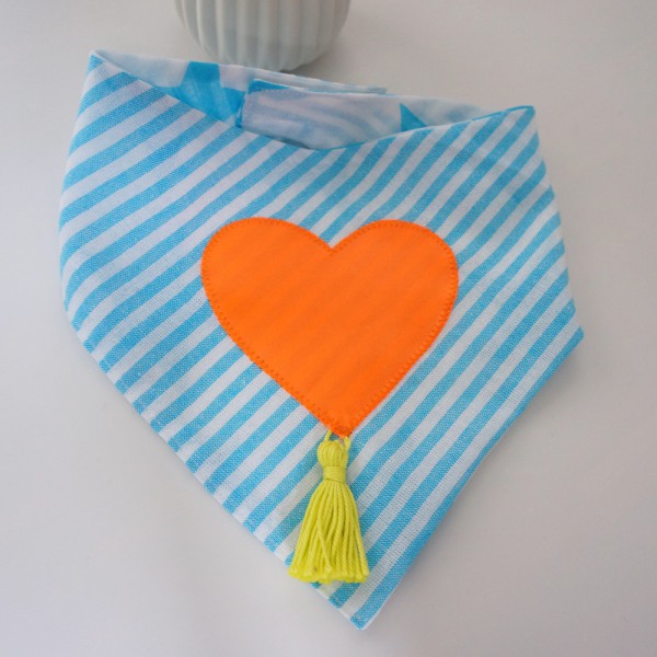 Hundehalstuch Unikat "Ibiza" Blau-Orange