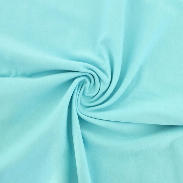 Jersey Uni, Eisblau, Helltürkis, Meterware