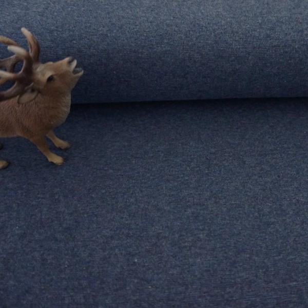 Bündchen, Heike, Uni, Dunkelblau, meliert, Meterware