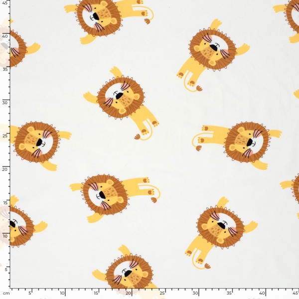 Jersey Löwen, Off-White, Senf, Braun, Meterware