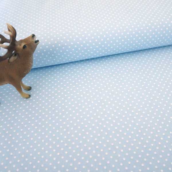 Baumwollstoff, kleine Punkte, 2mm, Judith, zart Hellblau