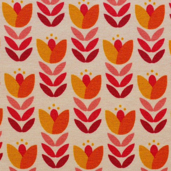 Jersey, Retro Tulpe, Creme, swafing, Meterware