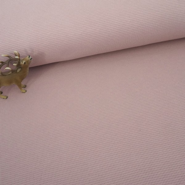 Waffelstrick, Waffeljersey, Uni, Altrosa hell, Meterware