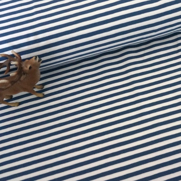 Ringeljersey 5 mm, Blau/Weiß, Meterware