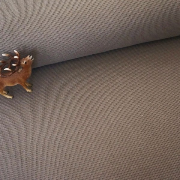 Waffelstrick, Waffeljersey, Uni, Taupe, Meterware