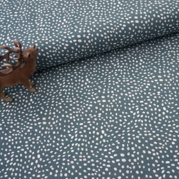 Jersey, Miniwinter, Kleckse, Rauchblau, swafing, Meterware