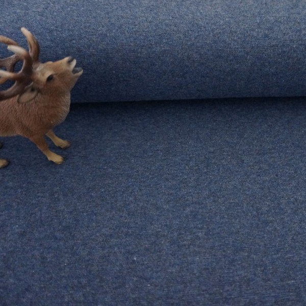 Bündchen, Heike, Uni, Dunkelblau, meliert, Meterware