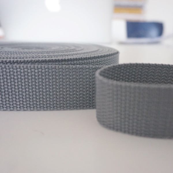 Gurtband Taschengurt Grau, 30 mm
