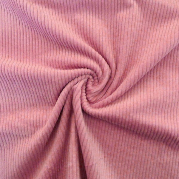 Cordjersey, Cord elastisch, Uni, Rosa, Meterware