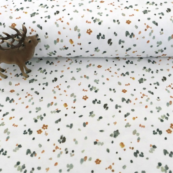 Jersey, Kleckse, Salbei, Smaragd, Meterware