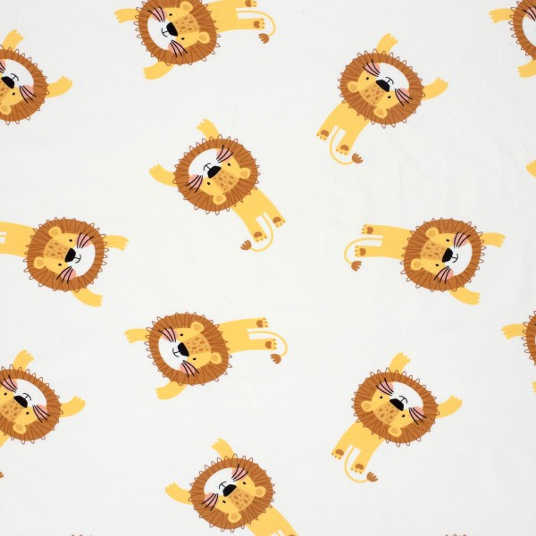 Jersey Löwen, Off-White, Senf, Braun, Meterware