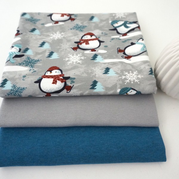 Restepaket Sweat/Jersey, My Little Pinguin, Uni meliert