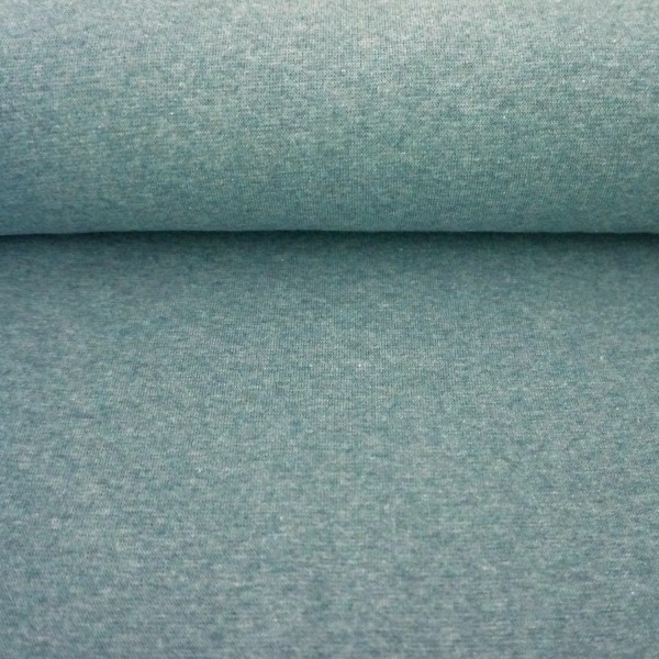 Bündchen, Heike, Uni, Rauchblau, meliert, Meterware