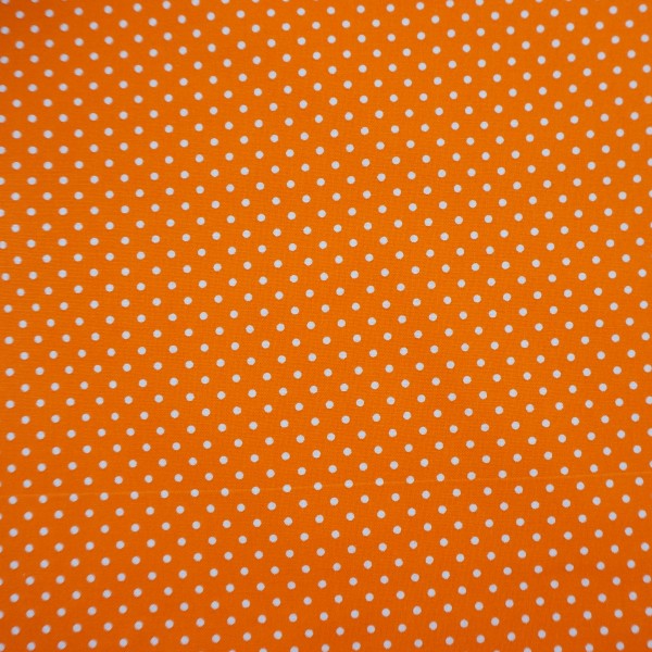 Baumwollstoff, kleine Punkte, 2mm, Judith, Orange, Meterware