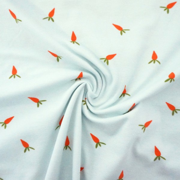 Jersey, Möhrchen, helles Mint, Aqua, Meterware