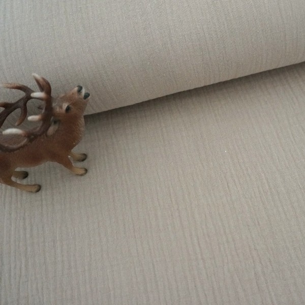 Musselin, Double Gauze, Uni, Sand, Beige, Meterware