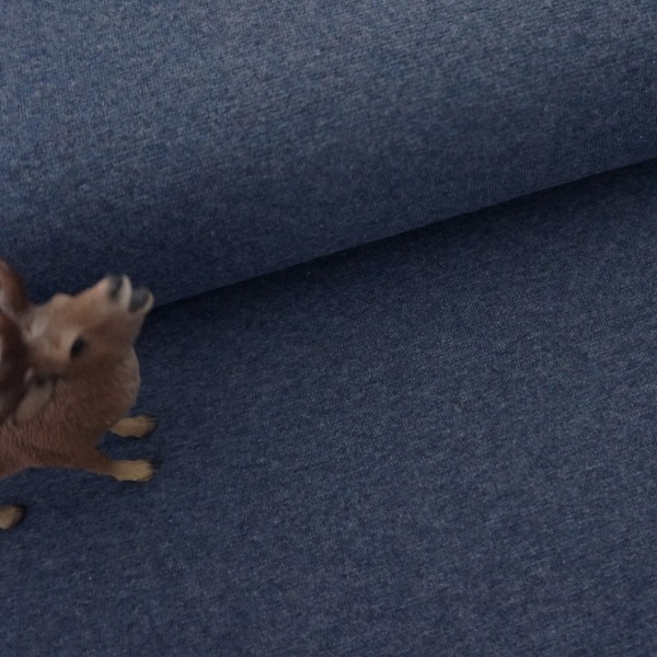 Bündchen, Heike, Uni, Dunkelblau, meliert, Meterware