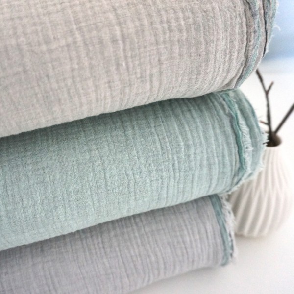 Musselin, Double Gauze, Sand, meliert, Meterware