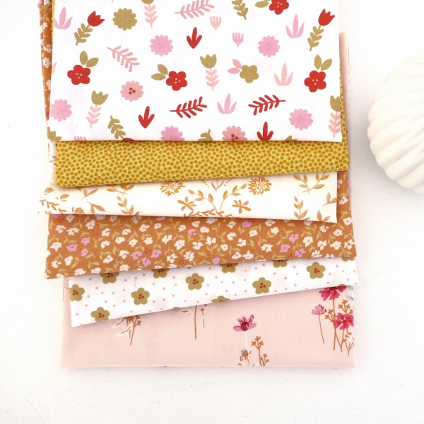 Stoffpaket Baumwolle, Fat Quarter, Gelb, Orange, Mixed, Patchwork