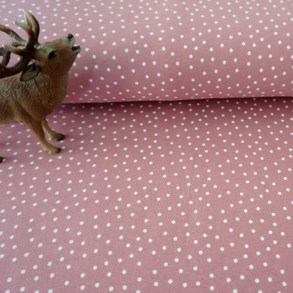 Jersey, Punkte, Altrosa, Meterware