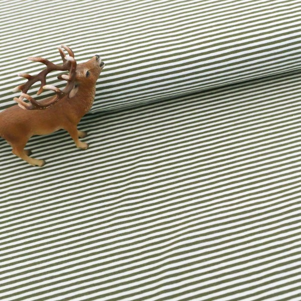 Ringeljersey 3mm, Tannengrün/Weiß, Meterware