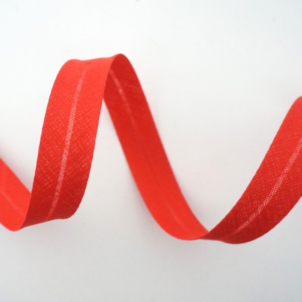 Baumwollschrägband Uni Rot, 5 Meter