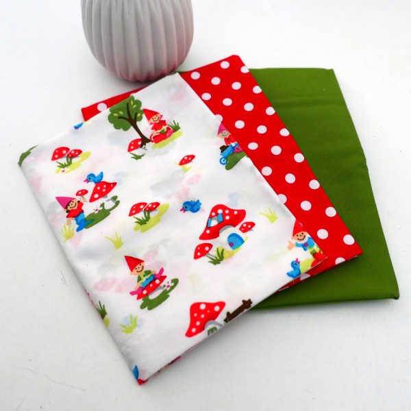 Restepaket Patchwork, Zwerge, Polka Dots, Uni