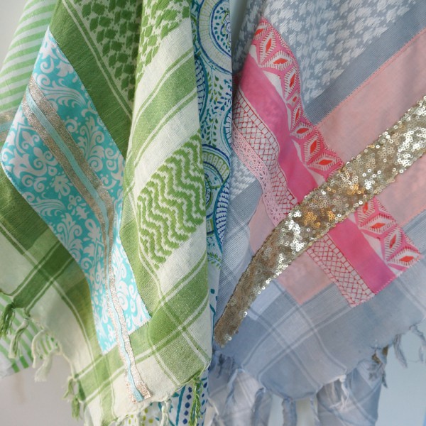 Sommertuch Unikat "Pimp my Pali", Grün-Türkis