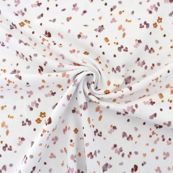 Jersey Kleckse, Water Colour, Altrosa, Senf, Meterware