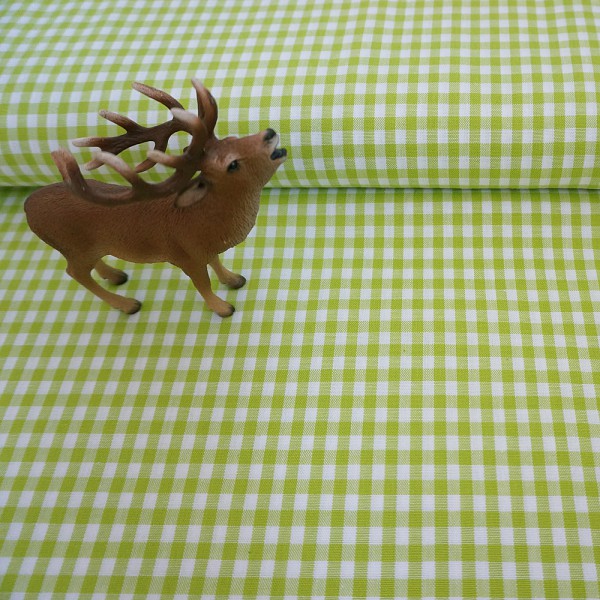 Vichykaro 5 mm, Baumwollstoff, Hellgrün