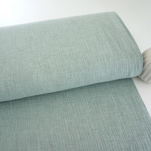 Musselin, Double Gauze, Mint, meliert, Meterware