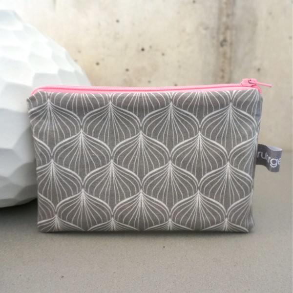 Minitasche, Organizer, Alli, Lotusblüte, Grau, gefüttert