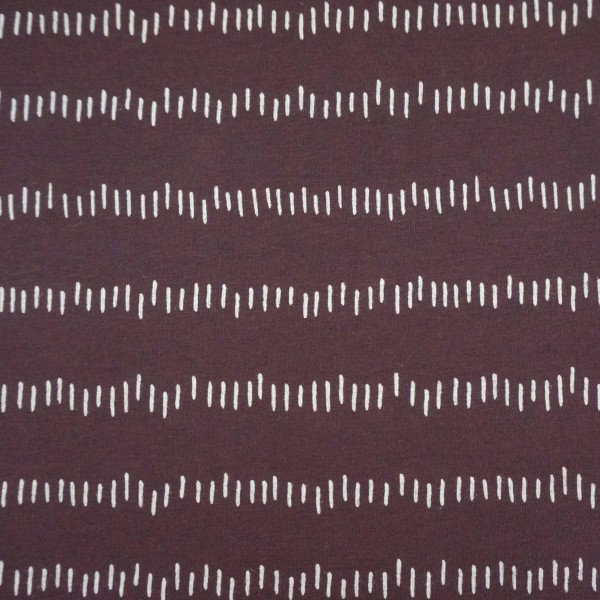 Jersey, unregelmäßige Striche, Mauve, Meterware