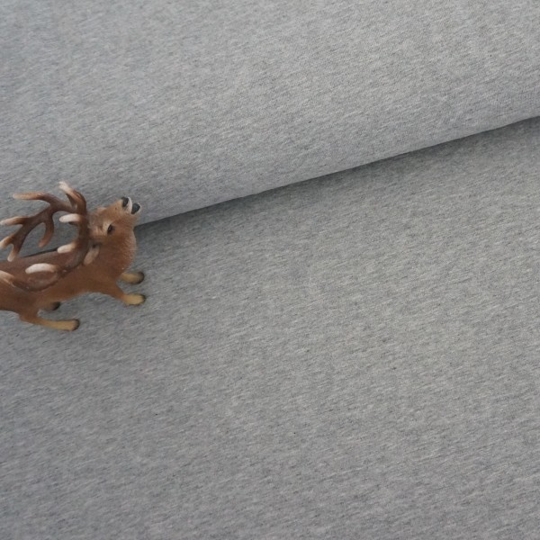 Jersey, Hellgrau, meliert, Meterware