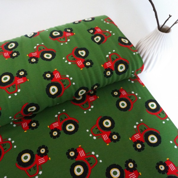 Jersey, Trecker, Rot, Grün, Meterware