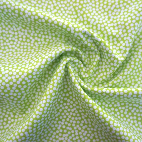 Baumwollstoff, Patchwork, Spot On, Lime, Weiß, Meterware