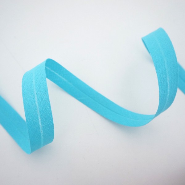 Baumwollschrägband Uni Türkis, 5 Meter