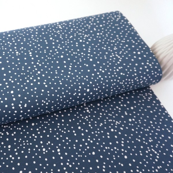 Jersey, Kleckse, Punkte, Blau, Meterware