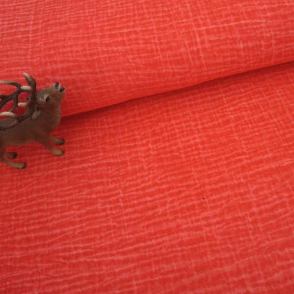 Musselin, Double Gauze, Uni, Koralle, Tie Dye, Meterware