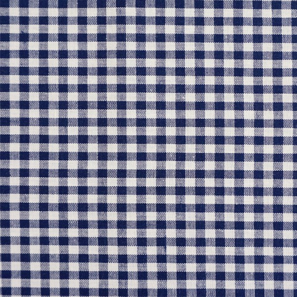 Vichykaro 5 mm, Baumwollstoff, Dunkelblau