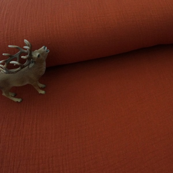 Musselin, Double Gauze, Uni, Brick, Meterware